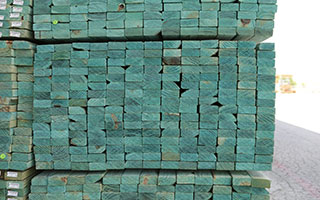 ProWood Borate Treated Lumber Stacked with Blue Ends Showing