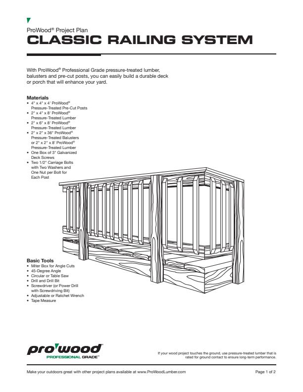 ProWood-Classic-Railing-System-Project-Plan