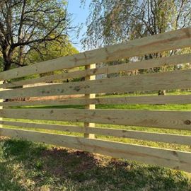 Modern-style Fence with Horizontal Slats