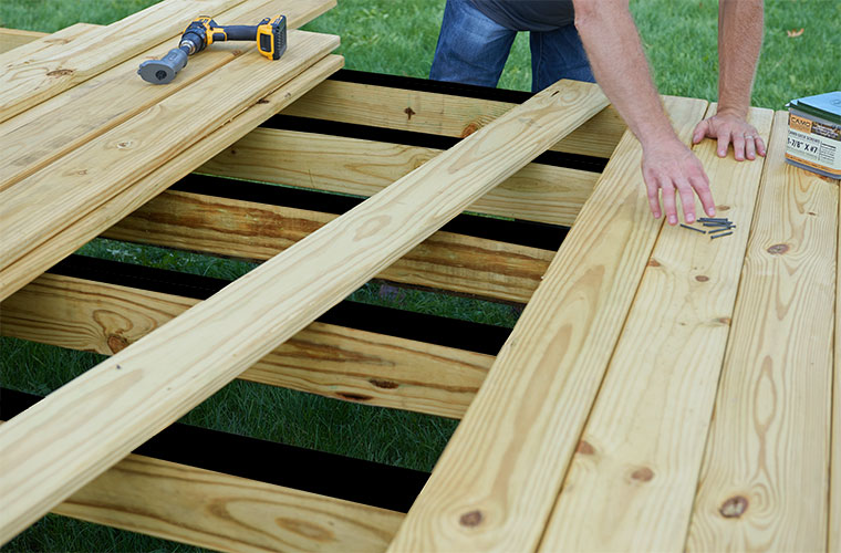 Deck being built with ProWood Pressure-Treated Lumber
