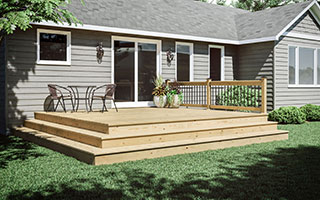 Backyard deck made out of ProWood pressure treated wood
