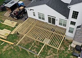 ProWood Pressure-Treated decking joists being constructed