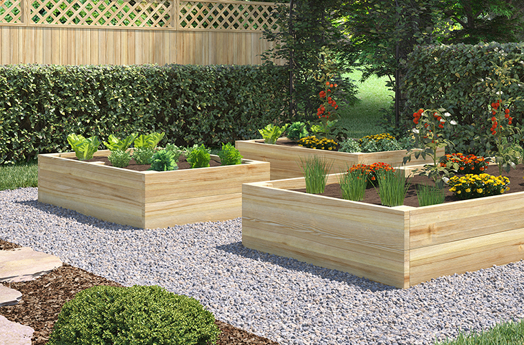 Garden beds made of ProWood pressure-treated lumber