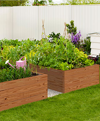 Vegetable Garden Beds Made Using ProWood Color-Treated Wood