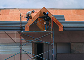 ProWood Fire Retardant (FR) sheathing on commercial building