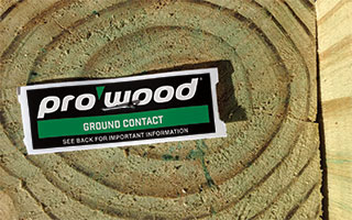 End of ProWood Pressure-Treated Lumber with End Tag