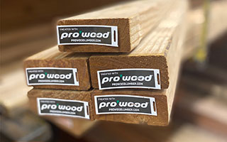 ProWood Pressure-Treated Generic End Tag on Stack of Lumber