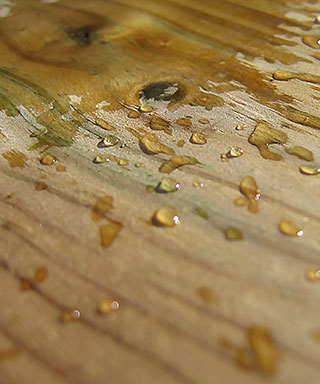 Wood with Water Droplets on it