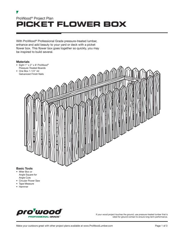 ProWood-Picket-Flower-Box-Project-Plan