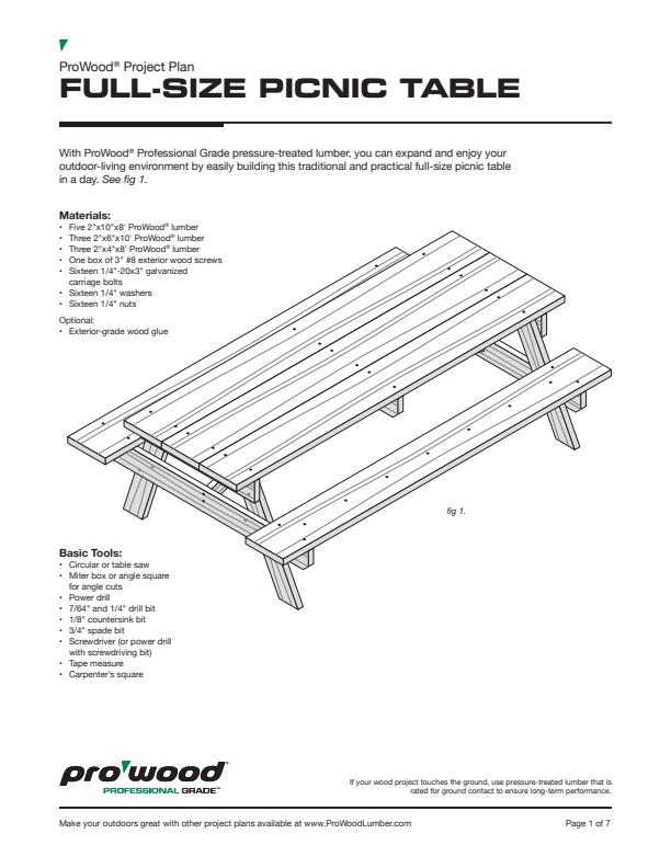 ProWood-Picnic-Table-Project-Plan